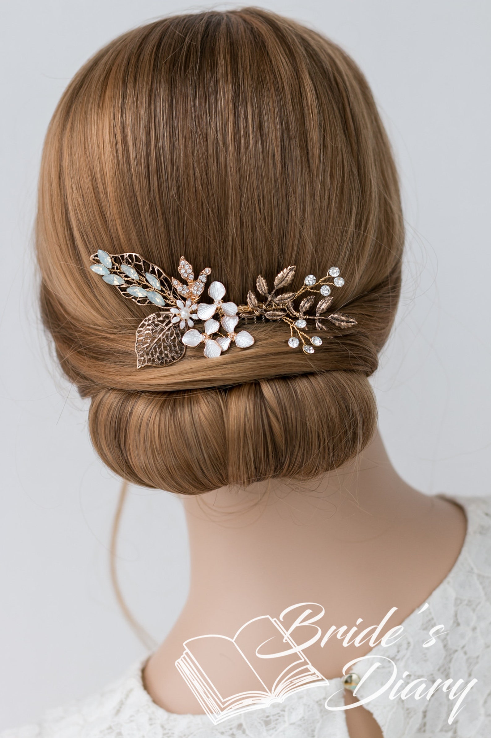 Braut-Haarkamm Silberfarben Mit Blumen, Perlen & Strass – Haarschmuck Für Hochzeit, Ball, Besondere Anlässe