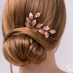 Choice color: 1pc Bridal hair pin, Bridal Hair pins, hair pins with leaves, Vintage hairpiece image 4