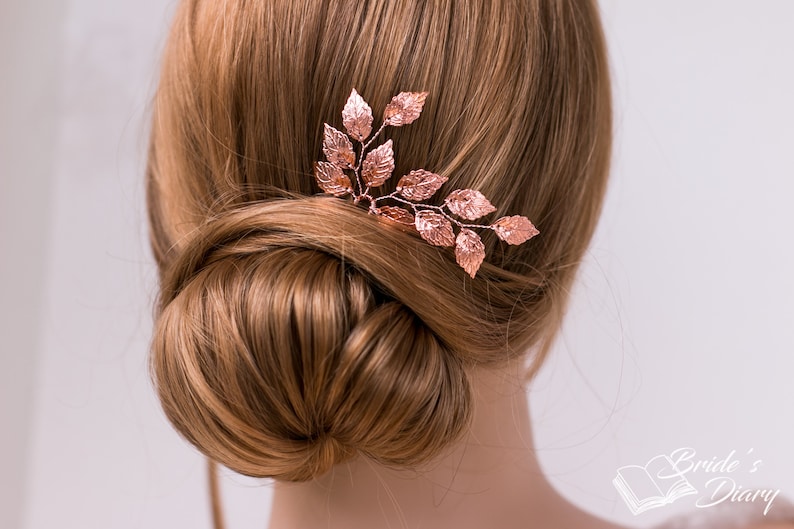 Choice color: 1pc Bridal hair pin, Bridal Hair pins, hair pins with leaves, Vintage hairpiece image 4