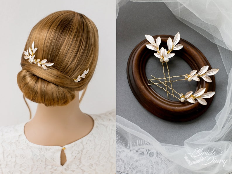 Set Of 3 Bridal Hair Pins Wedding Hair Pins Vintage Hair Etsy