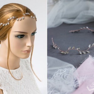 Set bridal hair vine 2 hairpins with rihinestones, Vintage bridal hairpiece set, Wedding hair jewelry image 3
