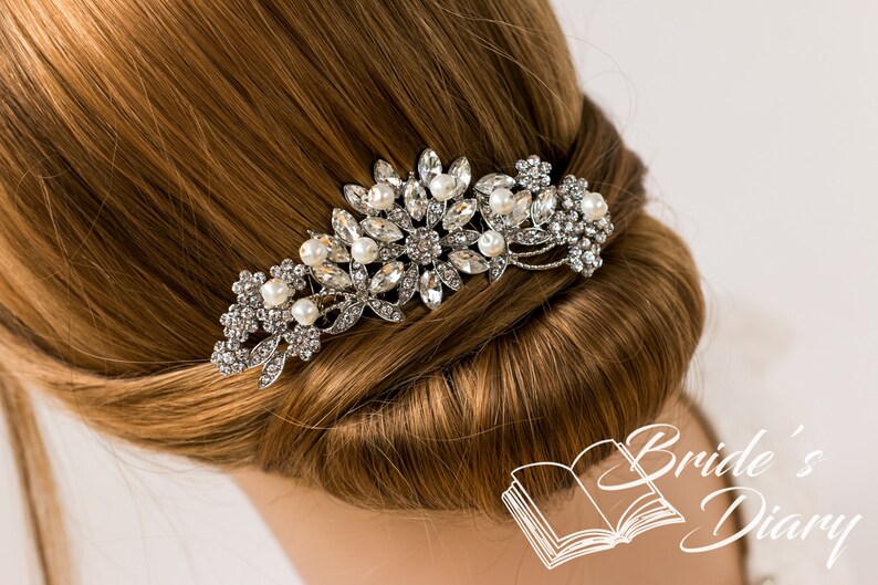 rhinestones bridal hair comb small bridal rosegold hair comb bridal silver accessories Wedding hair jewelry