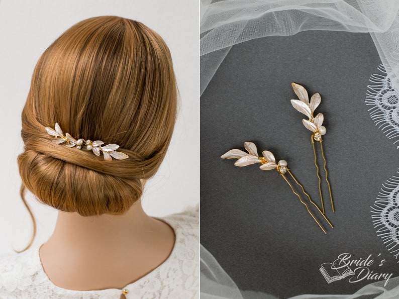 Set Of 2 Bridal Hair Pins Wedding Hair Pins Vintage Hair Etsy