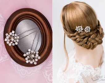 1pcs Bridal hair pin, pearl hair pins, silver or golden color hair pins, round bridal  hair jewelry