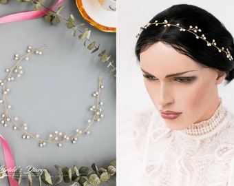 Wedding rhinestones halo, Bridal Hairpiece, bridal hair jewelry, delicate hair vine with rhinestones, wedding halo, bridal tiara