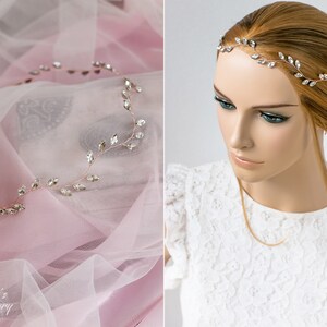 Set bridal hair vine 2 hairpins with rihinestones, Vintage bridal hairpiece set, Wedding hair jewelry image 8