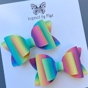 Rainbow Piggy Bows,Girls Hair Clip, Kids Accessories Pigtail Ponytail Small Bow Pink Purple Blue Yellow Mint Green Gifts for Girls Toddlers