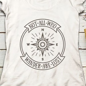 Not all who wander are lost SVG Adventure Svg file Adventure Monogram svg Travel svg Compass SVG Adventure Svg Adventure Quote Camper
