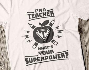 I am a Teacher svg, Apple Teacher svg, Teachers Superpower svg, Teacher Apple svg, Red Apple SVG, Superpower Apple svg, Apple svg Silhouette