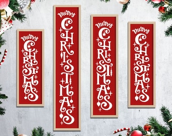 Download Christmas Vertical Front Porch Sign Merry Christmas Sign Svg Etsy PSD Mockup Templates