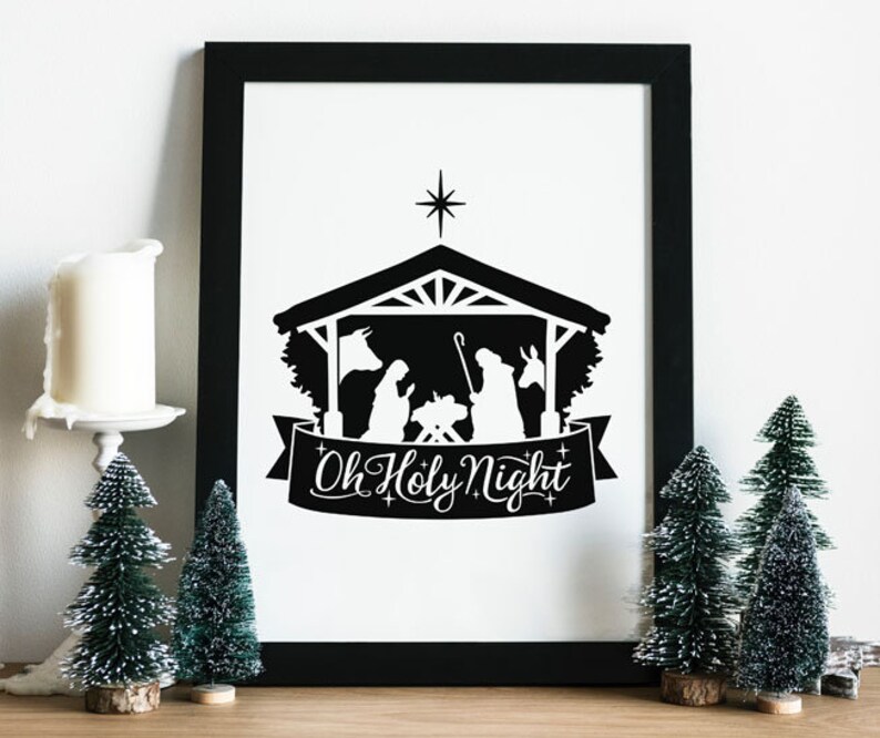 Nativity SVG Oh Holy Night Svg Nativity Scene Svg Christmas - Etsy