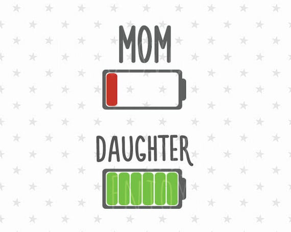 Download Bateria Mama E Hija Svg Dia De La Madre Svg Bateria Baja Svg Etsy