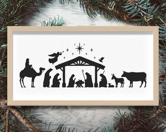 Nativity SVG, Nativity scene svg, Christmas SVG, Rustic Christmas Home svg, Farmhouse Decor Nativity decor, Christmas Nativity SVG, Cricut