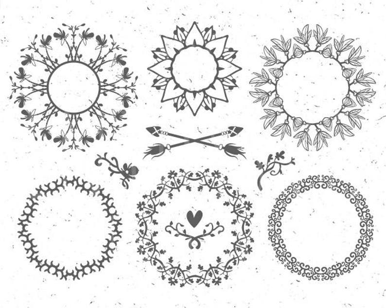 Download Circle monogram frames svg Flower Monogram svg Leaf circle ...