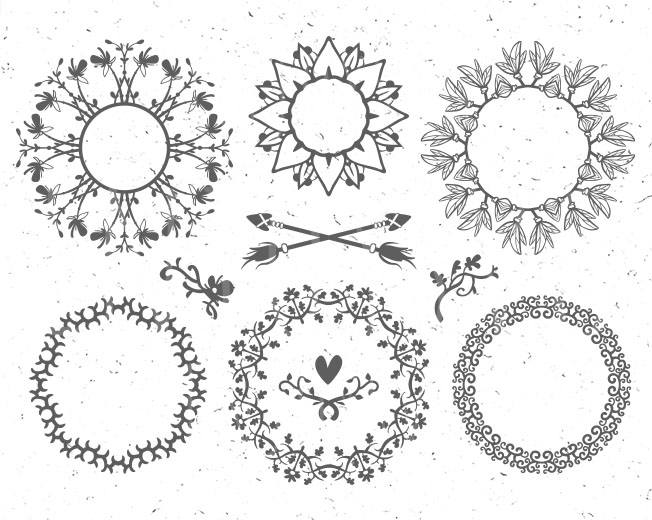 Download Circle monogram frames svg Flower Monogram svg Leaf circle ...