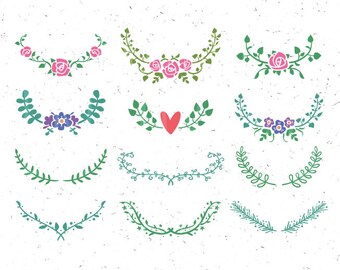 Floral SVG Floral Ornaments svg Floral Clipart svg Wedding wreath svg Flower svg Branch svg Leaves Ornament Svg floral wreath svg Rose svg