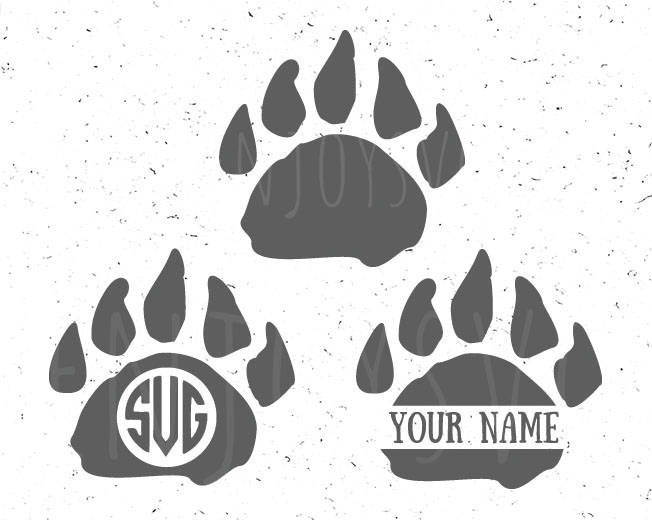 Download Bear paw Monogram svg Bear paw Svg Bear paws Monogram SVG ...