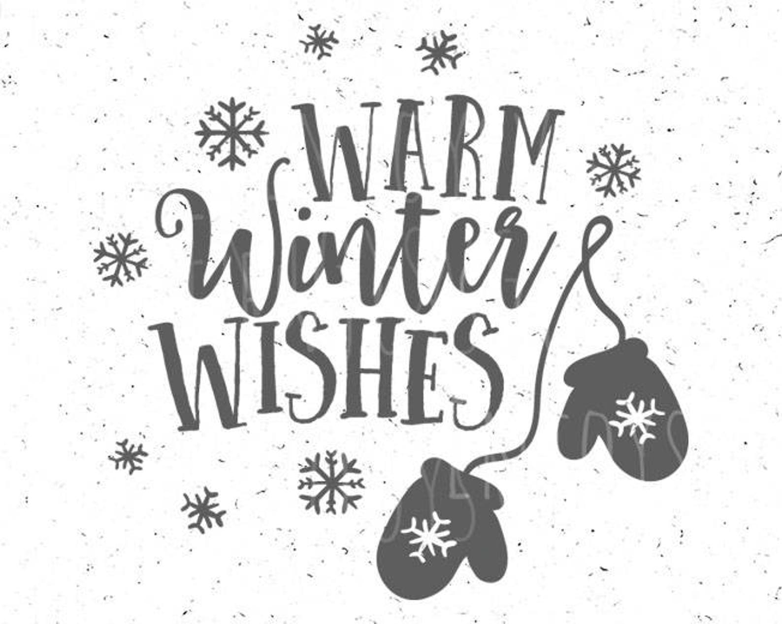 Warm Winter Wishes Svg Warm Wishes Svg Mittens Svg File - Etsy UK