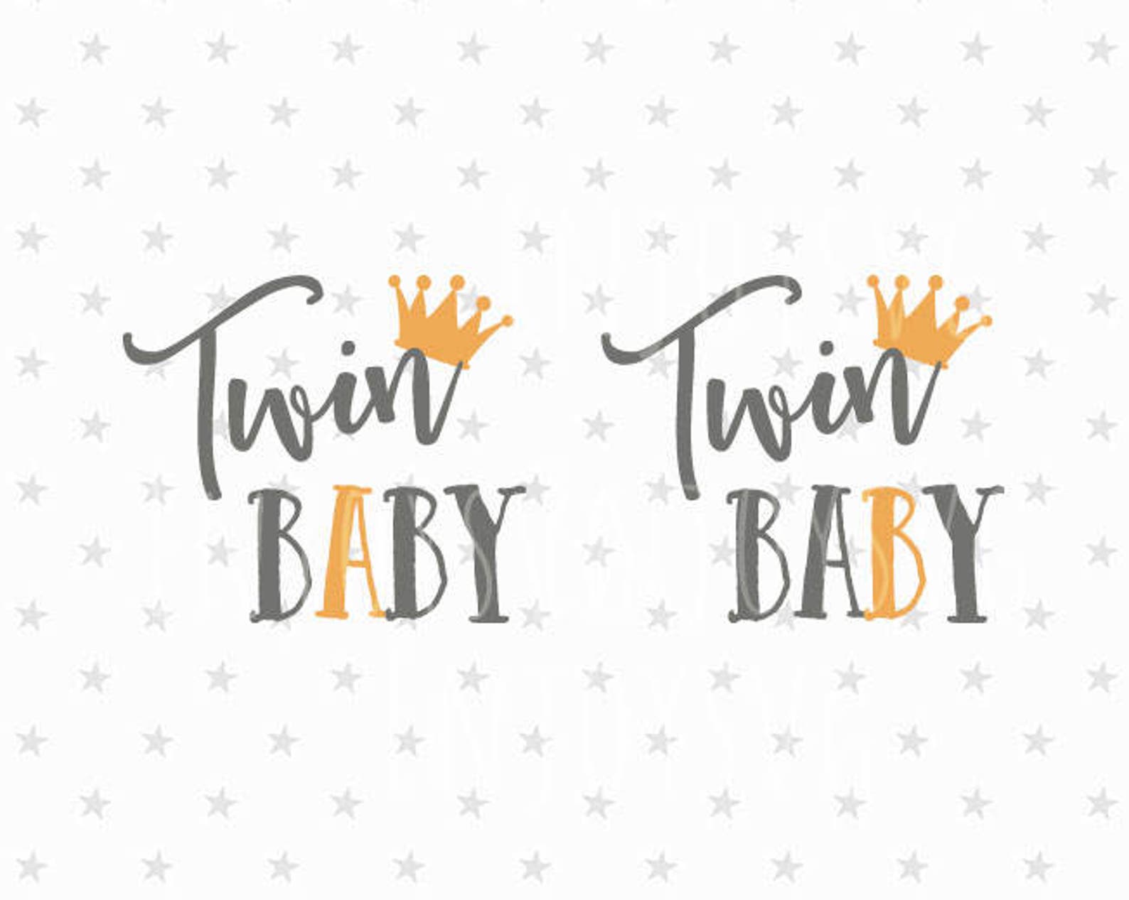 Twins A and B Svg Twins Baby Svg File Twins Baby Svg Twins Svg Etsy