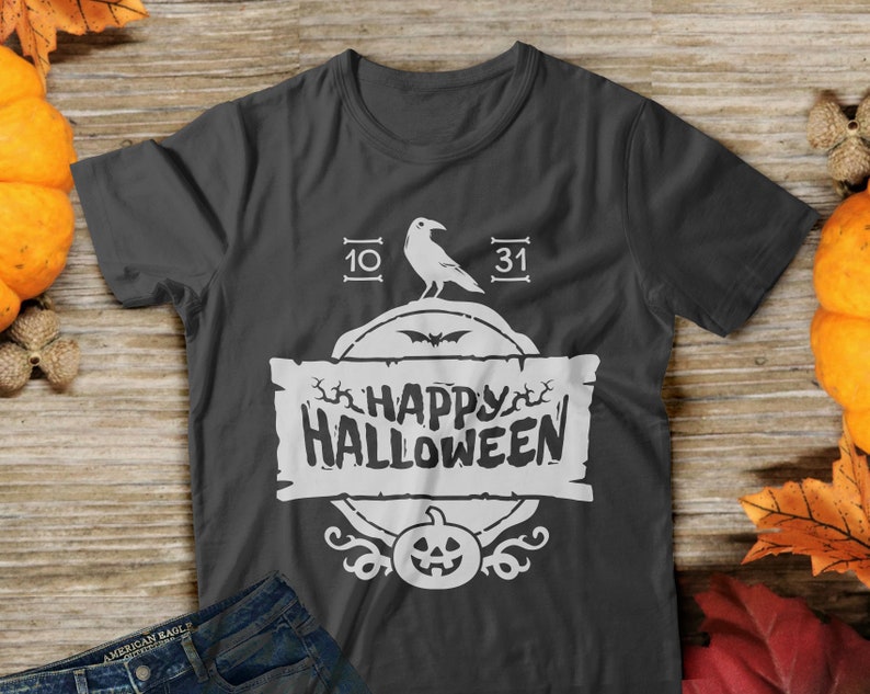 Happy Halloween SVG Halloween SVG Raven Svg Scary Pumpkin - Etsy