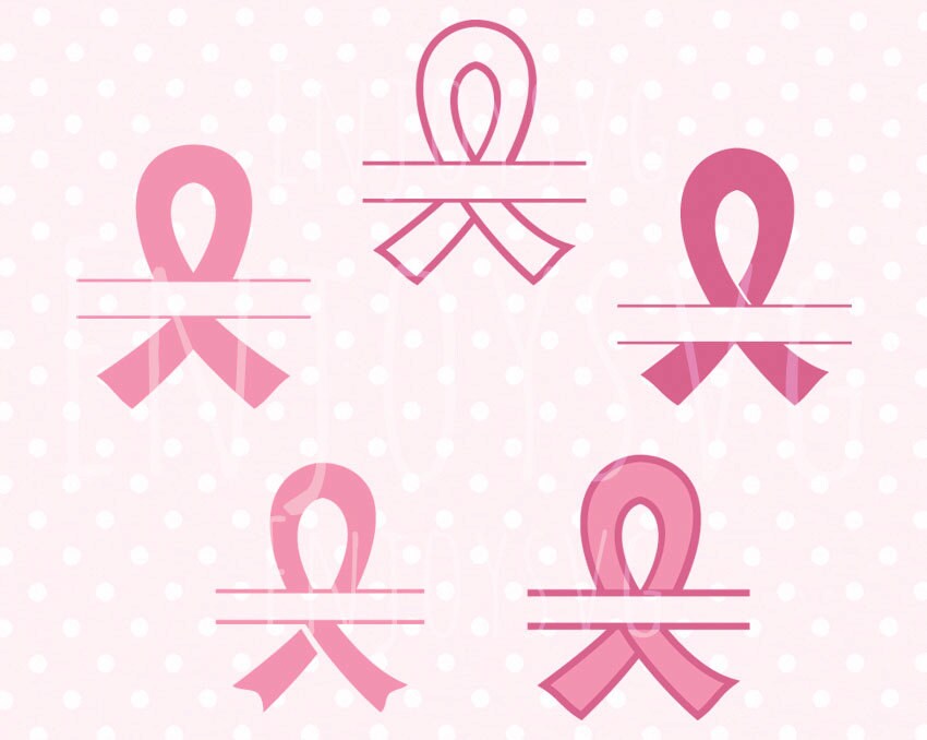 Download Pink Ribbon svg Pink ribbon monogram frame SVG Breast Cancer | Etsy