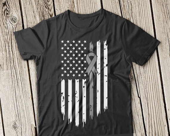 Brain Cancer Awareness svg, Gray Ribbon USA Flag svg, Brain Tumor Awareness svg,Faith svg, American Flag with Gray ribbon svg, Faith svg