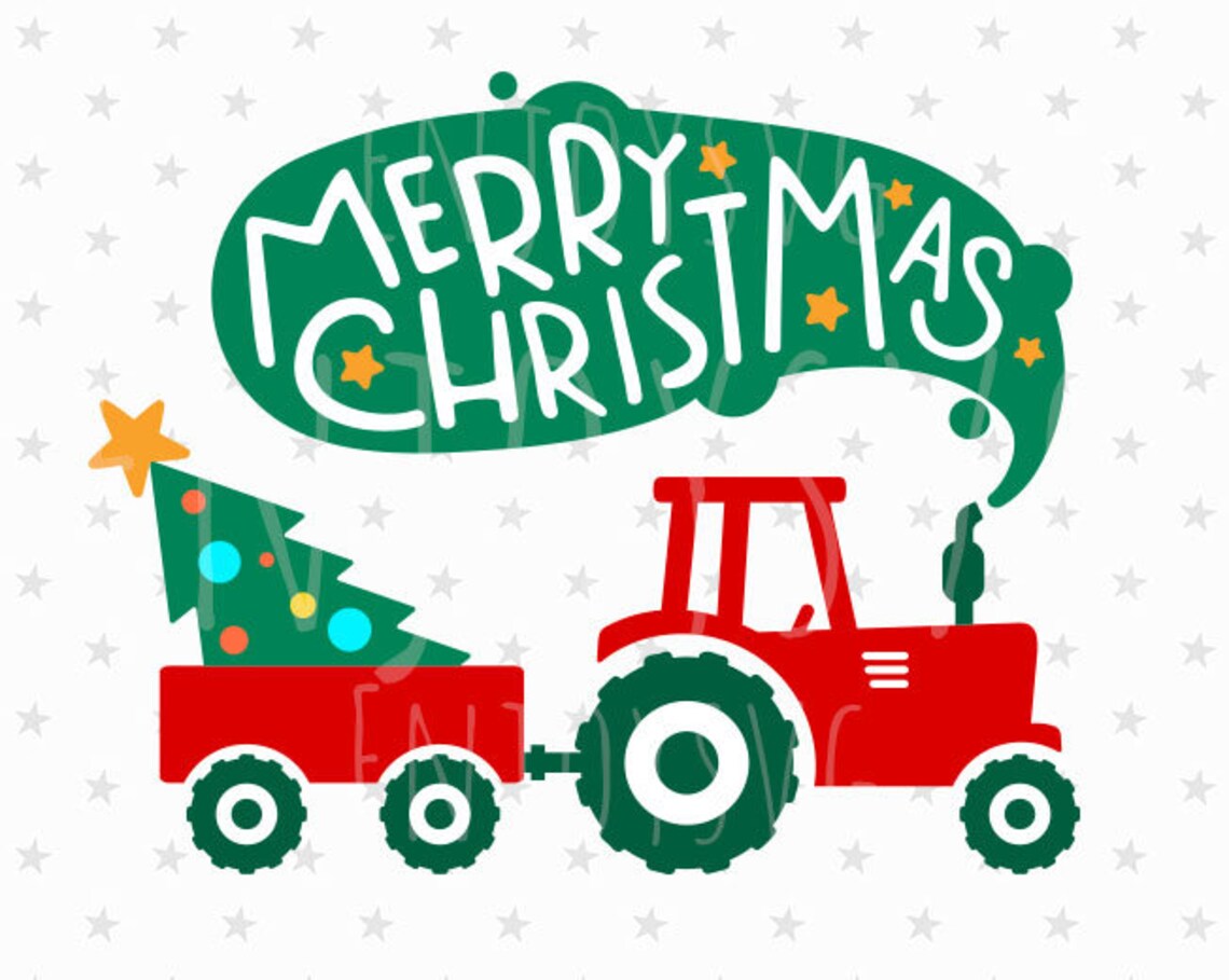 Christmas Tractor SVG Merry Christmas Svg Christmas Tractor Etsy