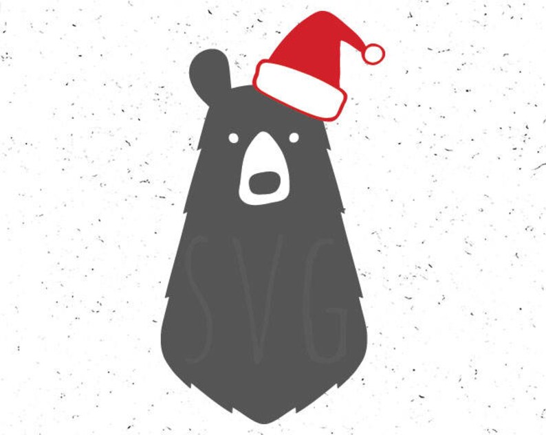 Download Santa Bear SVG Christmas bear svg Bear in Santa hat svg | Etsy