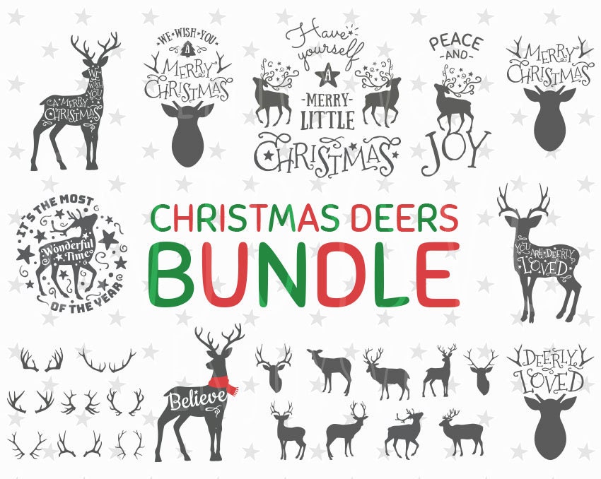 Christmas Deers Bundle SVG Christmas Deer Svg Christmas SVG - Etsy