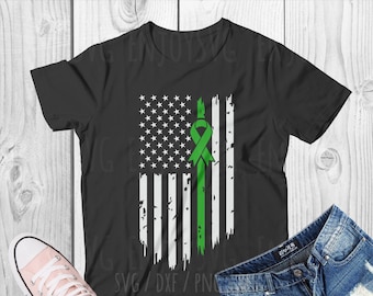 Green Ribbon American Flag svg, Liver Cancer Awareness US Flag svg, Green Ribbon USA Flag svg, American Flag with Green ribbon svg,Faith svg