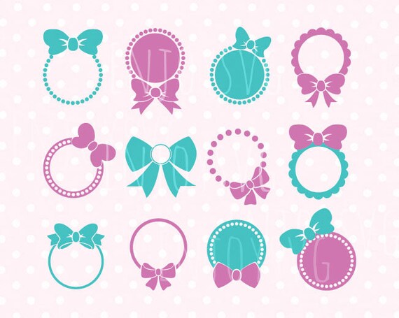 Download Bows Svg Bows Monogram Svg Bows Circle Monogram Svg Bow Etsy
