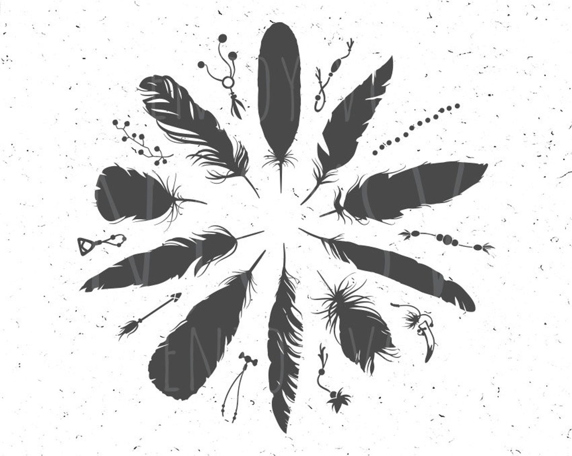 Boho Feathers SVG File Boho Feathers SVG Boho Svg Feather SVG Etsy