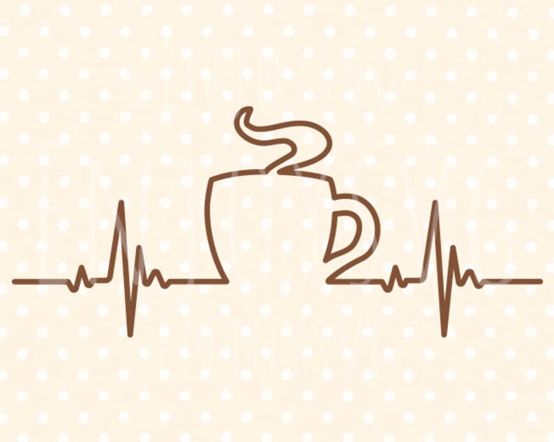 Download Café svg LÃnea de latidos del corazón de café svg Taza de ...