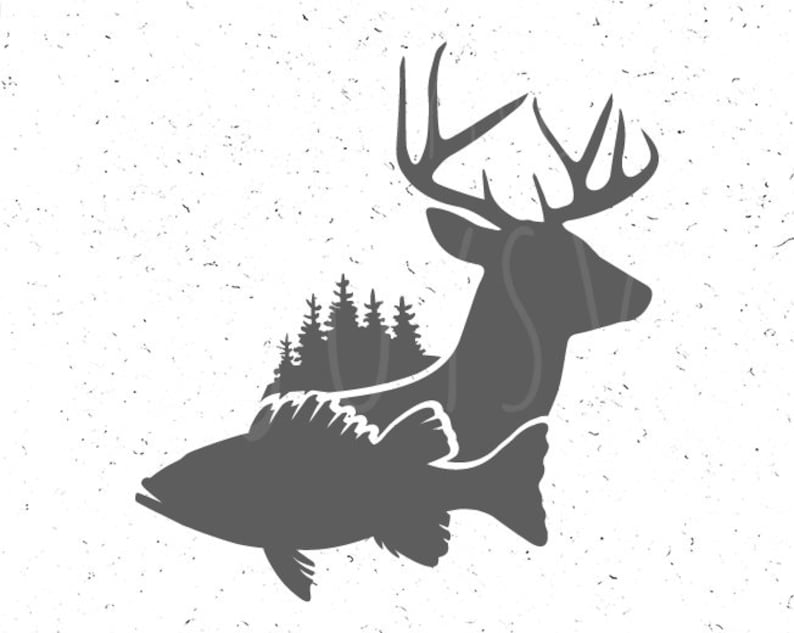Download Fish and deer svg Fish SVG Whitetail deer svg Fish and deer | Etsy