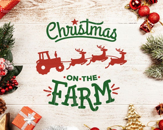 Download Christmas On The Farm Svg Santas Sleigh Svg Christmas Farm Etsy PSD Mockup Templates