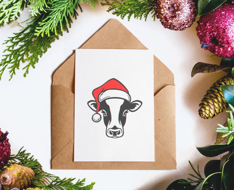 Download Christmas Cow SVGChristmas Heifer svg Cow with Christmas ...