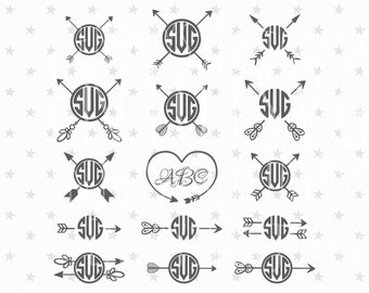 Arrow Monogram Frames svg Arrow svg files Arrow SVG Cut Files Arrow Monogram Frames svg Boho files for Cricut Silhouette Studio Cricut Cameo