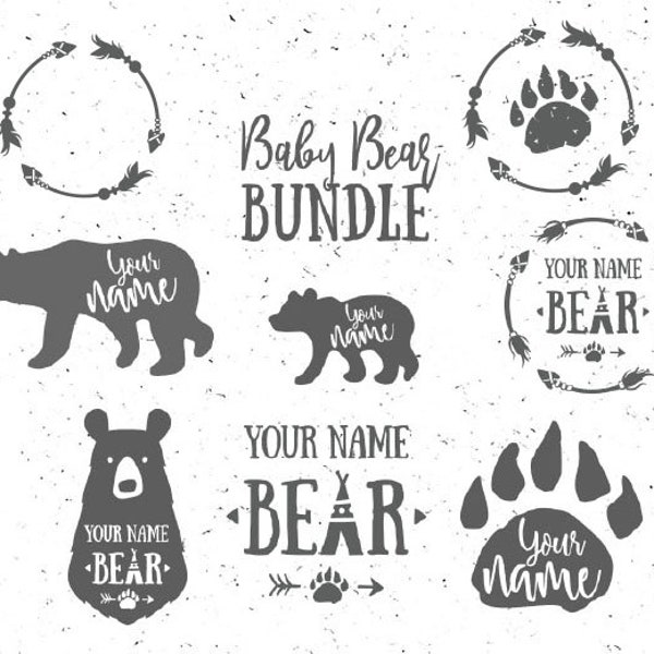 Baby Bear SVG, Baby Bear bundle Svg, Bundle baby Bear svg, Baby bear svg, mama Bear Svg, svg Files for Cricut, add your name svg, Silhouette