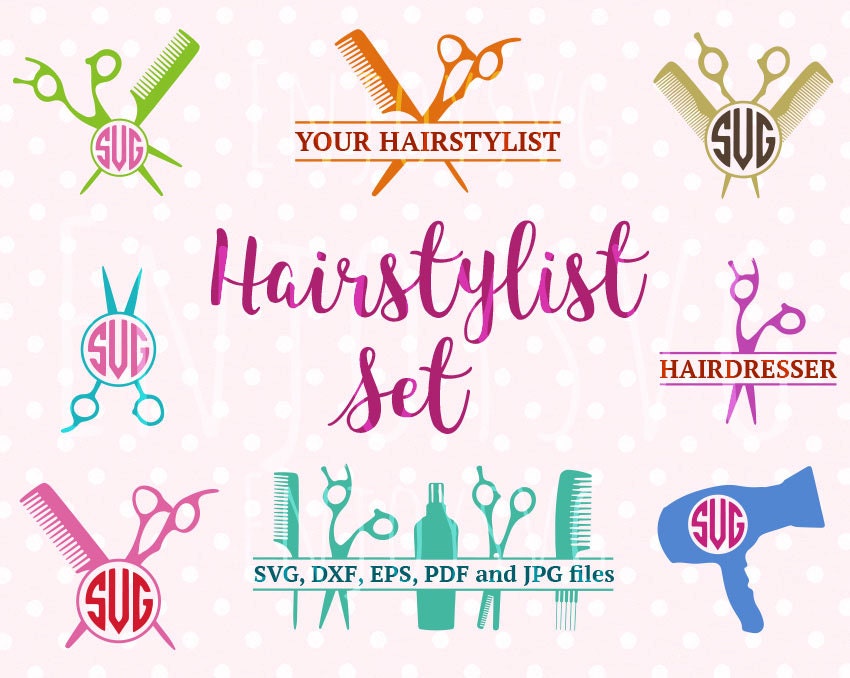 Download Hairdresser Monogram Frame Hairdresser svg Hairdresser | Etsy
