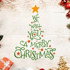 Merry Christmas SVG Christmas Tree Svg Christmas SVG Merry - Etsy