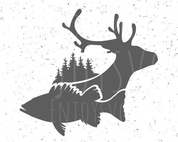 Fish and Deer Svg Fish SVG Deer Svg Fish and Deer Svg File Hunting