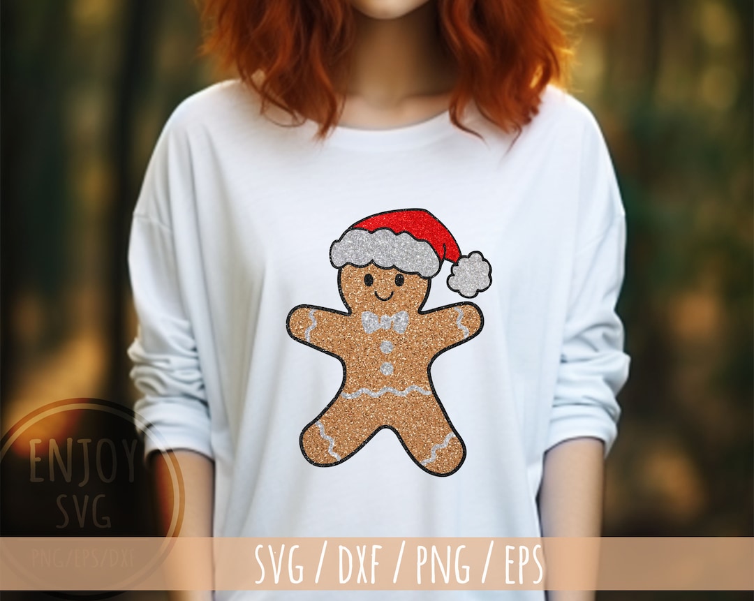Glitter Gingerbread Man Png, Sparkly Gingerbread Man Png Sublimation