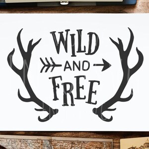 Wild and Free SVG Files Wild and Free Svg Cut file Baby Svg Horn svg file Baby SVG file Horn svg Silhouette Cricut Svg Baby file T-shirt Svg zdjęcie 1