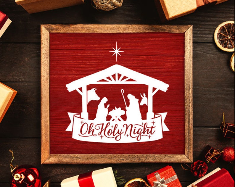 Oh Holy Night Svg Nativity SVG Nativity Scene Svg Christmas - Etsy