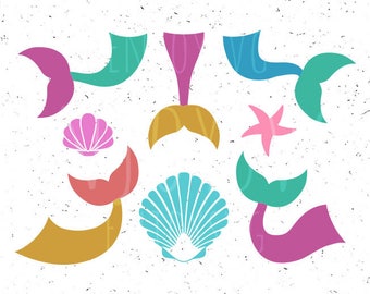 Mermaid tail svg Mermaid tails svg Mermaids tails svg Sea shells svg Sea shells svg Sea Life svg Mermaid svg Mermaid Shells SVG Silhouette
