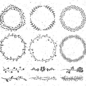 Floral frame svg, Floral wreath svg, Flower monogram frame svg, Floral border svg, Flower wreath svg, Wedding frame svg, Floral circle frame