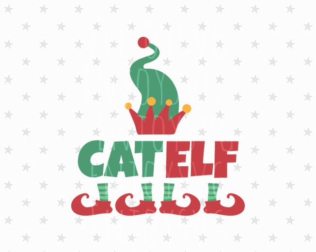Kot Elf Svg Kot Christmas Svg Kot Elf Plik Svg śmieszne Boże Etsy