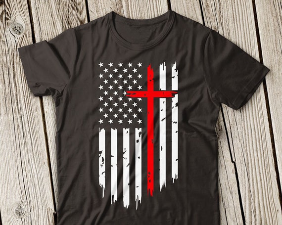Download American Flag with Cross Svg USA Flag svg Distressed | Etsy