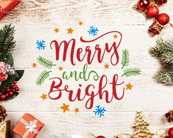 Merry and Bright Svg Christmas svg Merry Christmas SVG Merry and Bright Svg file Christmas svg file Merry and Bright Svg Christmas svg