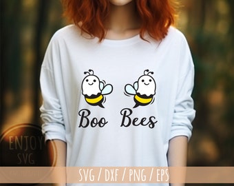 Halloween SVG, Boo bees svg, Boo SVG, Ghost SVG, Breast cancer Svg, Boo Bees Svg file, Funny Halloween Shirt Svg, Cricut Silhouette cut file
